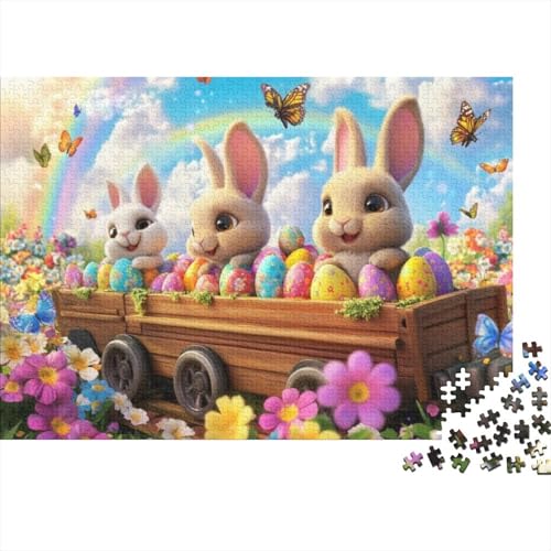 Easter Bunny and Eggs Puzzles Für Erwachsene 300 Puzzles Mit 300 Teilen Familienpuzzlespielzeug 300 Puzzles Für Erwachsene Spielzeug Und Spiele 300pcs (40x28cm) von KHHKJBVCE