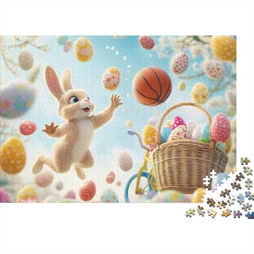 Easter Bunny and Eggs Puzzles Für Erwachsene 300 Puzzles Mit 300 Teilen Heimdekorationspuzzle 300 Puzzles Für Erwachsene Spielzeug Und Spiele 300pcs (40x28cm) von KHHKJBVCE