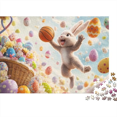 Easter Bunny and Eggs Puzzles Für Erwachsene 300 Puzzles Mit 300 Teilen Stressabbauende Puzzles 300 Puzzles Für Erwachsene Spielzeug Und Spiele 300pcs (40x28cm) von KHHKJBVCE