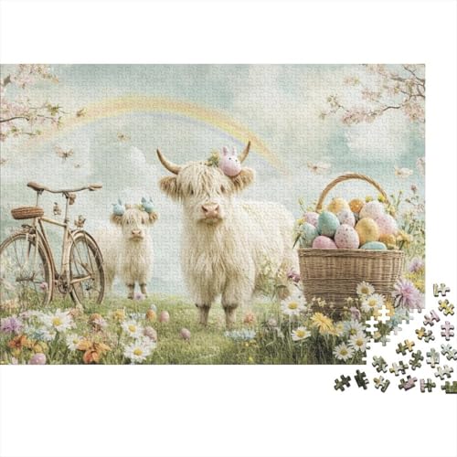 Easter Cow Puzzles Für Erwachsene, 300 Puzzles, 300 Teile, Herausfordernde Puzzles Für Erwachsene, 300 Teile, Spielzeug Und Spiele 300pcs (40x28cm) von KHHKJBVCE