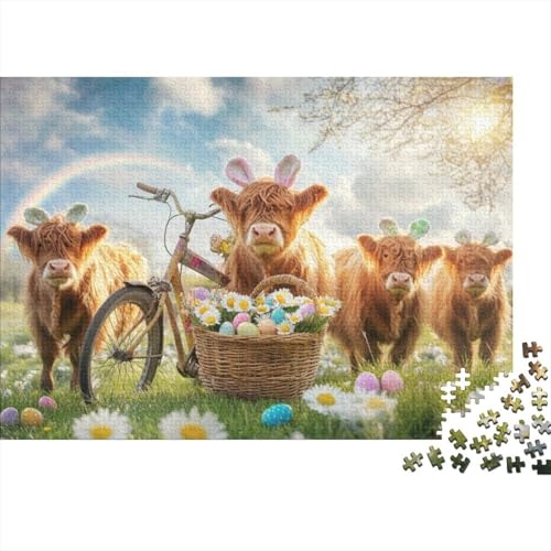 Easter Cow Puzzles Für Erwachsene 300 Puzzles 300 Teile Lernspiele Für Erwachsene 300 Puzzles Für Erwachsene Spielzeug Und Spiele 300pcs (40x28cm) von KHHKJBVCE