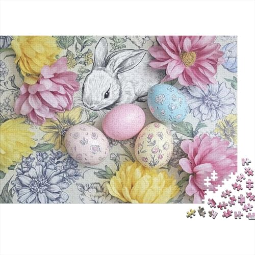 Easter Eggs and Bunny Puzzles Für Erwachsene 300 Puzzles Mit 300 Teilen Einzigartige Heimdekoration Und Geschenke 300 Puzzles Für Erwachsene Spielzeug Und Spiele 300pcs (40x28cm) von KHHKJBVCE