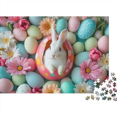 Easter Eggs and Rabbit Puzzles Für Erwachsene 300 300-teilige Puzzles Heimdekorationspuzzle 300-teilige Puzzles Spielzeug Und Spiele 300pcs (40x28cm) von KHHKJBVCE