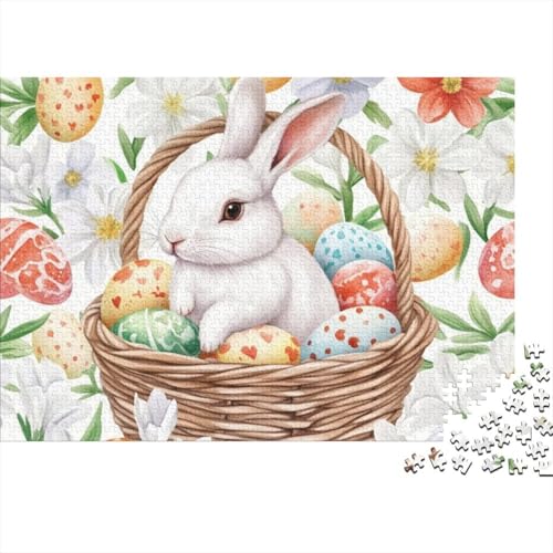 Easter Eggs and Rabbit Puzzles Für Erwachsene 300 Puzzles 300 Teile Impossible Puzzle 300 Teile Puzzles Spielzeug Und Spiele 300pcs (40x28cm) von KHHKJBVCE