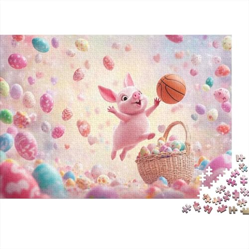 Easter Piglet Puzzles Für Erwachsene 300 300-teilige Puzzles Lernspiele Für Erwachsene 300 Puzzles Für Erwachsene Für Erwachsene Und Kinder Ab 12 Jahren 300pcs (40x28cm) von KHHKJBVCE