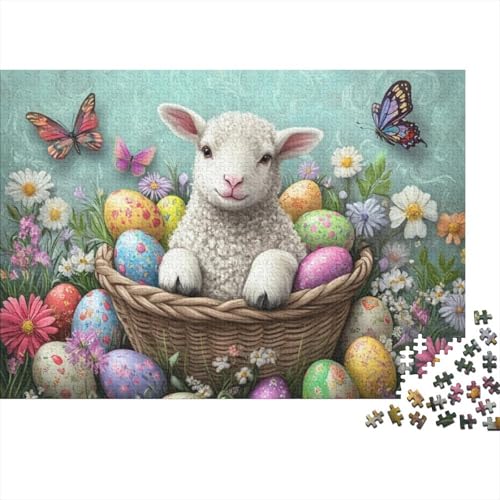 Easter Sheep Puzzles Für Erwachsene 300 300-teilige Puzzles Lernspiele Für Erwachsene 300-teilige Puzzles Für Erwachsene Und Kinder Ab 12 Jahren 300pcs (40x28cm) von KHHKJBVCE