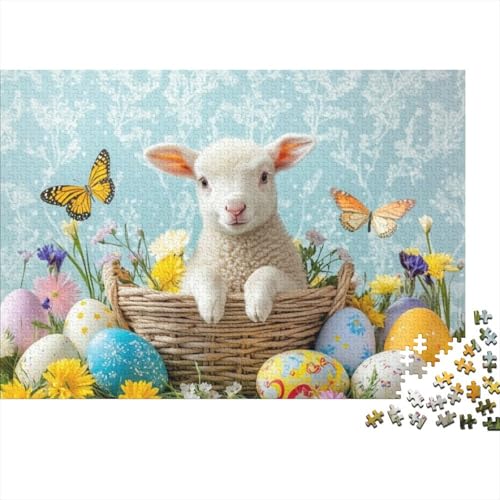 Easter Sheep Puzzles Für Erwachsene 300 300-teilige Puzzles Lernspiele Für Erwachsene 300-teilige Puzzles Spielzeug Und Spiele 300pcs (40x28cm) von KHHKJBVCE