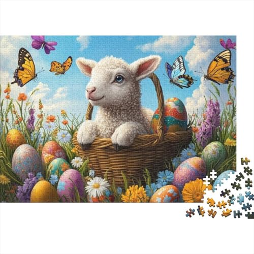 Easter Sheep Puzzles Für Erwachsene 300 300-teilige Puzzles Stressabbauende Puzzles 300-teilige Puzzles Spielzeug Und Spiele 300pcs (40x28cm) von KHHKJBVCE