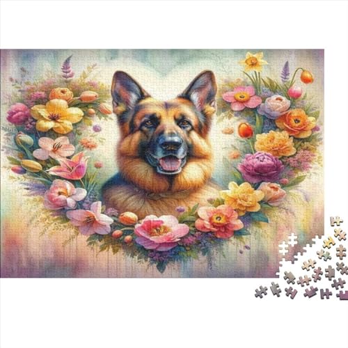 German Shepherd 3D-Puzzles Für Erwachsene, Kunstpuzzle, 300 Teile, Puzzles, 300 Teile, Puzzle, Familienspiel, Puzzle, Geeignet Für Kinder Ab 12 Jahren 300pcs (40x28cm) von KHHKJBVCE