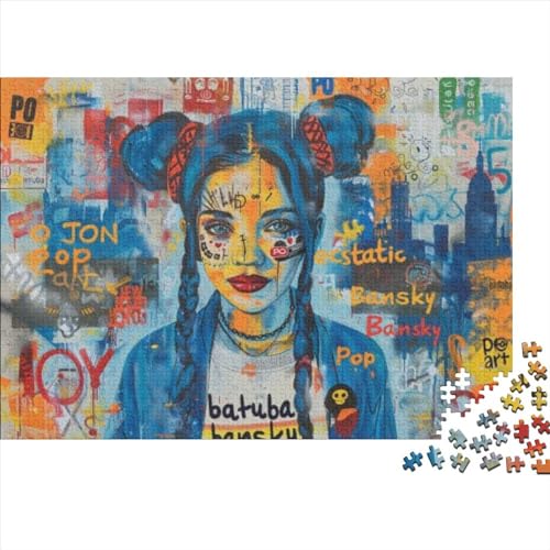 Graffiti Girl (3) Puzzle Für Erwachsene 300 Teile Puzzle 300 Teile Lernspiele Für Erwachsene 300 Puzzles Für Erwachsene Spielzeug Und Spiele 300pcs (40x28cm) von KHHKJBVCE