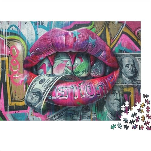Graffiti Mouth (10) 3D-Puzzles Für Erwachsene, Puzzle Für Erwachsene, 500 Teile, Puzzles, 500 Teile, Puzzle, Familienspiel, Puzzle, Geeignet Für Kinder Ab 12 Jahren 500pcs (52x38cm) von KHHKJBVCE