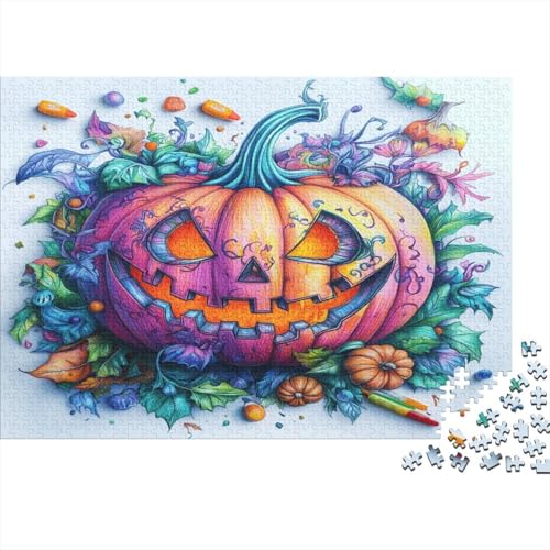 Halloween Pumpkin 1000-teilige Puzzles Für Erwachsene. Puzzles Mit 1000 Teilen. Lernspiele Für Erwachsene. 1000-teilige Puzzles Für Erwachsene. Spielzeug Und Spiele 1000pcs (75x50cm) von KHHKJBVCE