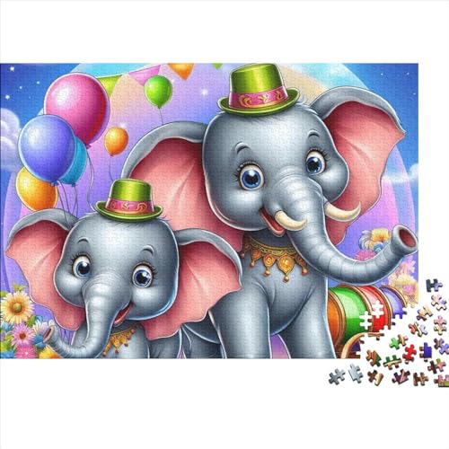 Happy Elephant Puzzles Für Erwachsene 500 Teile Puzzles Für Erwachsene 500 Teile Puzzles Holzpuzzles Anspruchsvolles Puzzle Geeignet Für Kinder Ab 12 Jahren 500pcs (52x38cm) von KHHKJBVCE