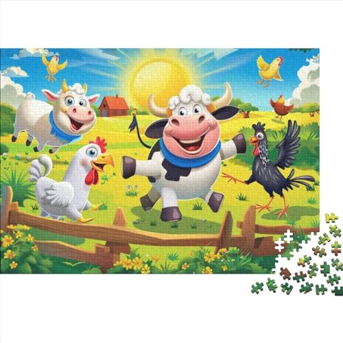Happy Farm Holzpuzzle Mit 500 Teilen, Puzzles Für Erwachsene, 500 Teile, Puzzles Mit 500 Teilen, Stress in Der Familie Abbauen, Geeignet Für Kinder Ab 12 Jahren 500pcs (52x38cm) von KHHKJBVCE