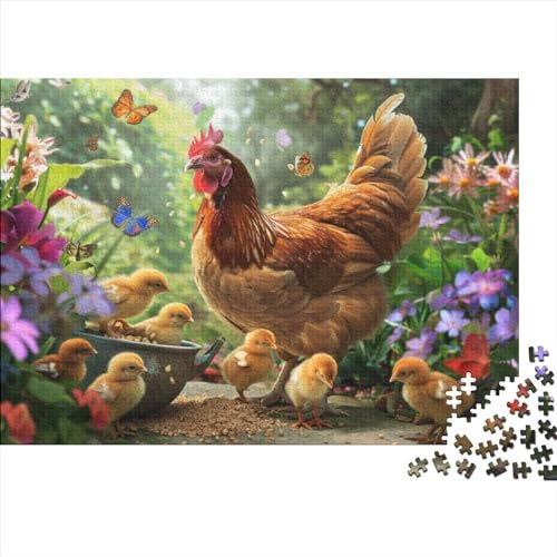 Hen and Chicks Puzzles Für Erwachsene, 500 Teile, Puzzle Für Erwachsene, 500 Teile, Holzpuzzle, Jedes Teil Ist EIN Unikat, Geeignet Für Kinder Ab 12 Jahren 500pcs (52x38cm) von KHHKJBVCE