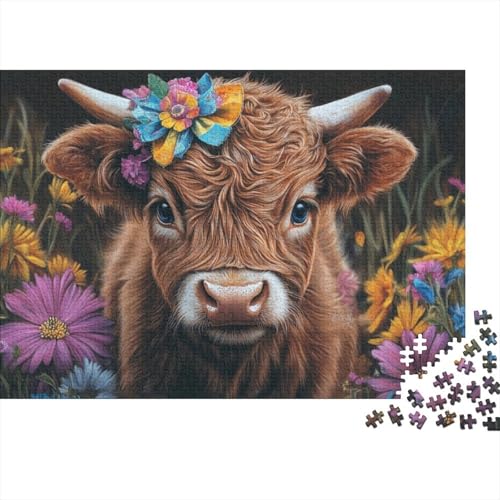 Highland Cow Puzzle Für Erwachsene 1000-teiliges Puzzle Für Erwachsene,Highland Cattle Puzzle 1000 Teile Für Erwachsene - Anspruchsvolle Puzzlespiele 1000pcs (75x50cm) von KHHKJBVCE