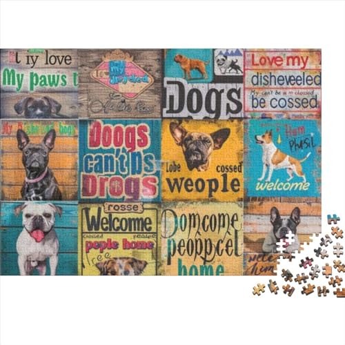 I Love Dogs (16) Puzzle Für Erwachsene, 500 Teile, Puzzle, 500 Teile, Lernspiele Für Erwachsene, 500 Puzzles Für Erwachsene, Für Erwachsene Und Kinder Ab 12 Jahren 500pcs (52x38cm) von KHHKJBVCE