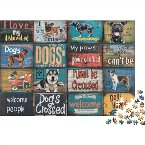 I Love Dogs (20) Puzzle Für Erwachsene, 500 Teile, Puzzle, 500 Teile, Lernspiele Für Erwachsene, 500 Teile, Puzzle Für Erwachsene Und Kinder Ab 12 Jahren 500pcs (52x38cm) von KHHKJBVCE