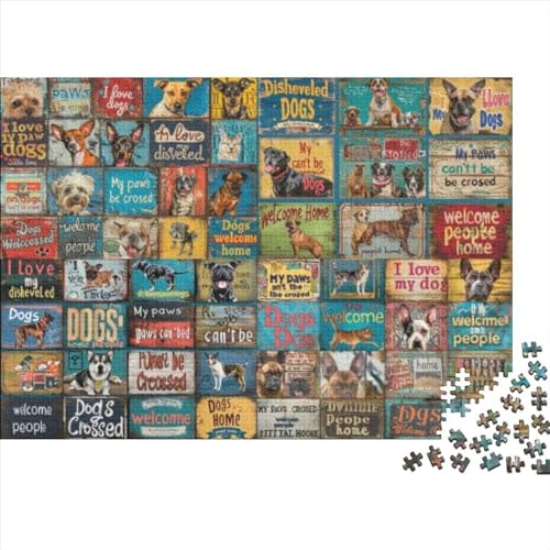 I Love Dogs (24) Puzzle Für Erwachsene 500 Teile Puzzle 500 Teile Lernspiele Für Erwachsene 500 Puzzles Für Erwachsene Spielzeug Und Spiele 500pcs (52x38cm) von KHHKJBVCE