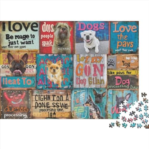 I Love Dogs (4) Puzzle Für Erwachsene, 300 Teile, Puzzle, 300 Teile, Lernspiele Für Erwachsene, 300 Puzzles Für Erwachsene, Für Erwachsene Und Kinder Ab 12 Jahren 300pcs (40x28cm) von KHHKJBVCE