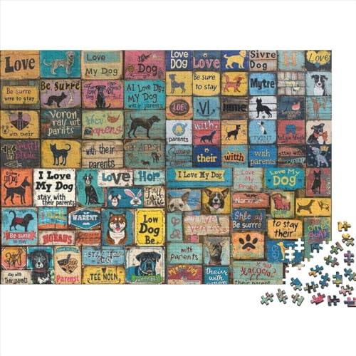 I Love Dogs (8) Puzzle Für Erwachsene, 300 Teile, Puzzle, 300 Teile, Lernspiele Für Erwachsene, 300 Puzzles Für Erwachsene, Für Erwachsene Und Kinder Ab 12 Jahren 300pcs (40x28cm) von KHHKJBVCE