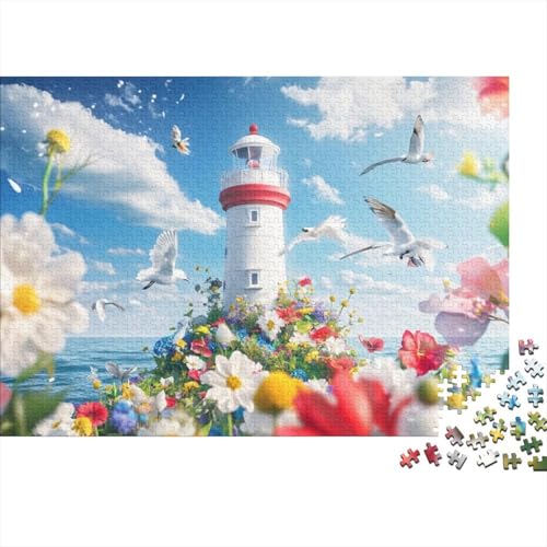 Lighthouse 300-teilige Puzzles Für Erwachsene 300-teilige Puzzles Zum Stressabbau 300 Puzzles Für Erwachsene Für Erwachsene Und Kinder Ab 12 Jahren 300pcs (40x28cm) von KHHKJBVCE