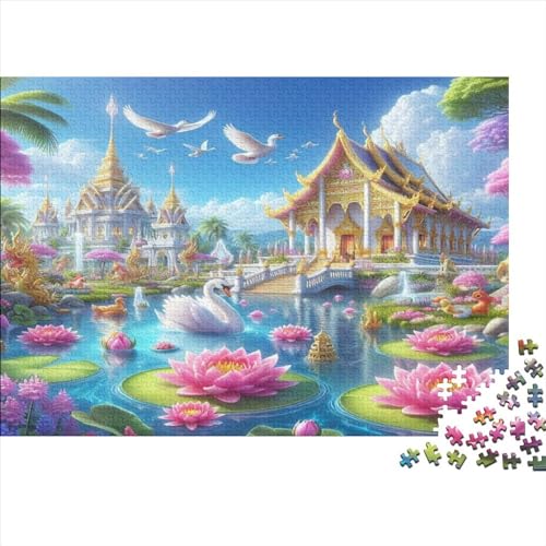 Lotus Swan Puzzle 500 Teile Puzzle Für Erwachsene Puzzles Für Erwachsene 500 Teile Puzzle 500 Teile Familienstress Abbauen Geeignet Für Kinder Ab 12 Jahren 500pcs (52x38cm) von KHHKJBVCE