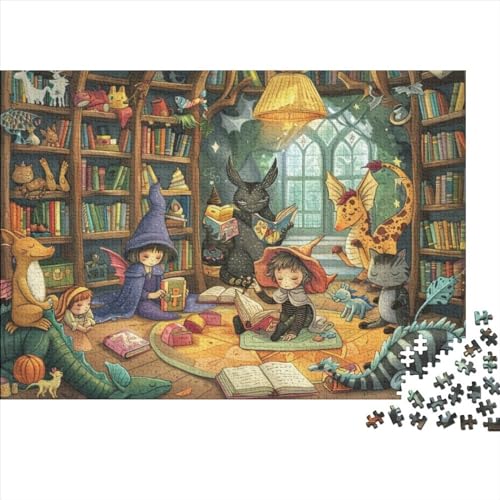 Midnight Library Puzzles Für Erwachsene, 1000 Teile, Kunstpuzzle, 1000 Teile, Holzpuzzles, Schwierig Und Herausfordernd, Großes Puzzle, Spiel, Spielzeug, Geschenk, Geeignet Für Kinder Über 12 Jahre 10 von KHHKJBVCE