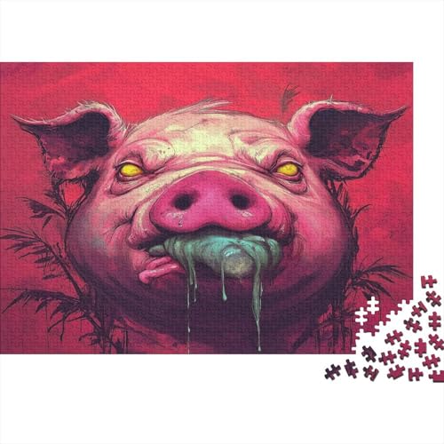 Pig 1000-teilige Puzzles Für Erwachsene Puzzles 1000 Teile Impossible Puzzle 1000-teilige Puzzles Spielzeug Und Spiele 1000pcs (75x50cm) von KHHKJBVCE