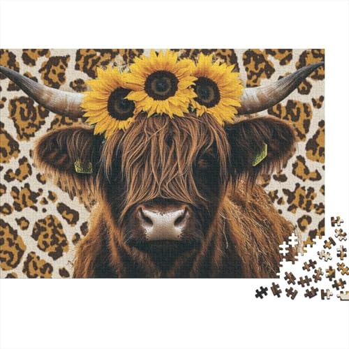 Puzzle Für Erwachsene 1000 Teile Highland Cattle Puzzle Für Erwachsene, Lernspiel Herausforderungsspielzeug, 1000 Teile Highland Cow Puzzles Für Erwachsene Und Kinder 1000pcs (75x50cm) von KHHKJBVCE