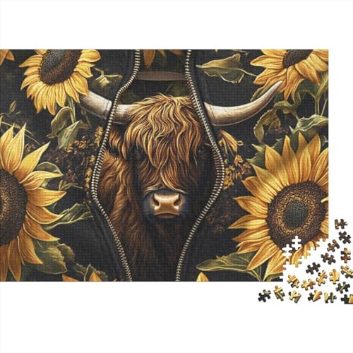 Puzzle Für Erwachsene 1000 Teile Highland Cow Puzzle Für Erwachsene, Lernspiel Herausforderungsspielzeug, 1000 Teile Highland Cattle Puzzles Für Erwachsene Und Kinder 1000pcs (75x50cm) von KHHKJBVCE