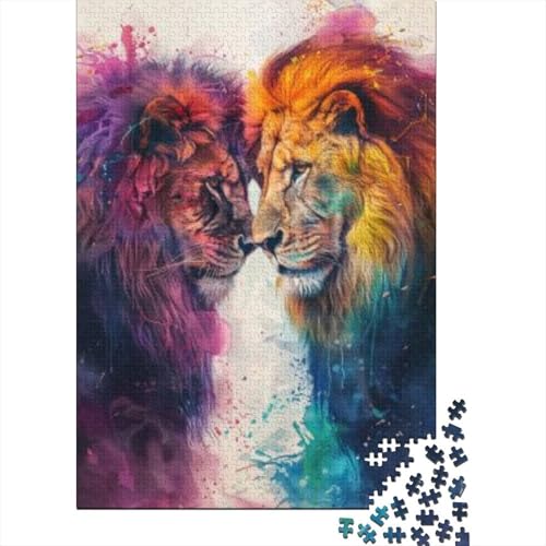 Puzzles 1000 Teile Für Erwachsene Art Lion 1000-teiliges Puzzle Lernspiele Heimdekorationspuzzle 1000pcs (75x50cm) von KHHKJBVCE