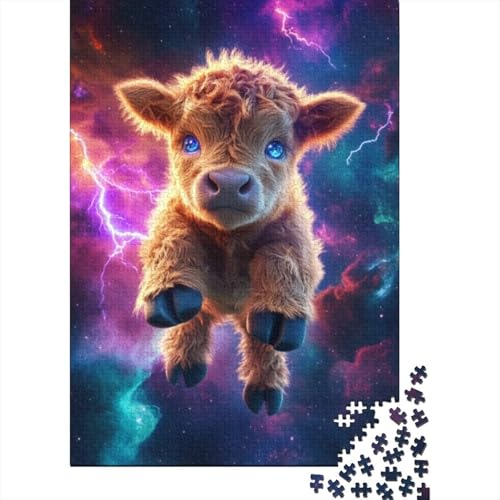 Puzzles 1000 Teile Für Erwachsene Cute Highland Cow Baby 1000-teiliges Puzzle Lernspiele Heimdekorationspuzzle 1000pcs (75x50cm) von KHHKJBVCE