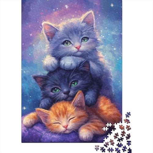 Puzzles 1000 Teile Für Erwachsene Cute Kitten 1000-teiliges Puzzle. Spielzeug Zum Stressabbau 1000pcs (75x50cm) von KHHKJBVCE