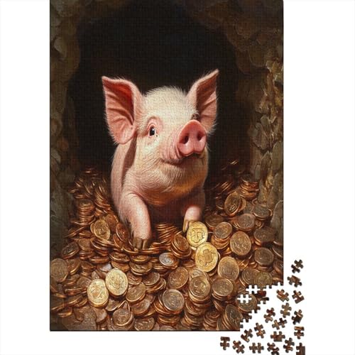 Puzzles 1000 Teile Für Erwachsene Cute Little Pig 1000-teiliges Puzzle. Spielzeug Zum Stressabbau 1000pcs (75x50cm) von KHHKJBVCE