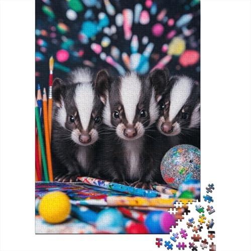 Puzzles 1000 Teile Für Erwachsene Cute Skunk 1000-teiliges Puzzle. Spielzeug Zum Stressabbau 1000pcs (75x50cm) von KHHKJBVCE