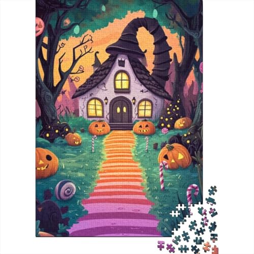 Puzzles 1000 Teile Für Erwachsene Halloween Cabin 1000-teiliges Puzzle Für Erwachsene, Lernspiele 1000pcs (75x50cm) von KHHKJBVCE