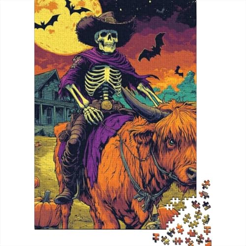 Puzzles 1000 Teile Für Erwachsene Highland Cattle Skull 1000-teiliges Puzzle Für Erwachsene, Lernspiele 1000pcs (75x50cm) von KHHKJBVCE