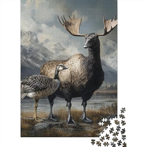 Puzzles 1000 Teile Für Erwachsene Moose 1000-teiliges Puzzle. Spielzeug Zum Stressabbau 1000pcs (75x50cm) von KHHKJBVCE