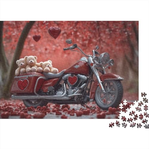 Puzzles 1000 Teile Für Erwachsene Motorcycle Bear 1000-teiliges Puzzle. Spielzeug Zum Stressabbau 1000pcs (75x50cm) von KHHKJBVCE