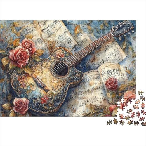 Puzzles 1000 Teile Für Erwachsene Rose Guitar 1000-teiliges Puzzle. Spielzeug Zum Stressabbau 1000pcs (75x50cm) von KHHKJBVCE