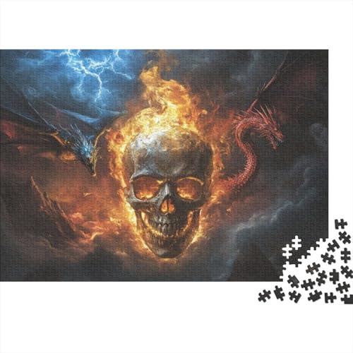 Puzzles 1000 Teile Für Erwachsene Skeleton Dragon 1000-teiliges Puzzle. Spielzeug Zum Stressabbau 1000pcs (75x50cm) von KHHKJBVCE