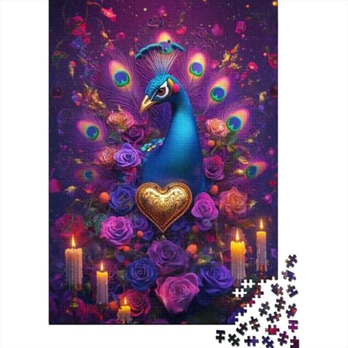 Puzzles 300 Teile Für Erwachsene Beautiful Peacock 300-teiliges Puzzle Lernspiele Heimdekorationspuzzle 300pcs (40x28cm) von KHHKJBVCE