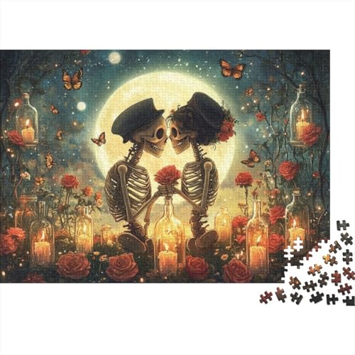 Puzzles 300 Teile Für Erwachsene Couple Skulls 300-teilige Puzzles, Einzigartige Wohndekoration Und Geschenke 300pcs (40x28cm) von KHHKJBVCE