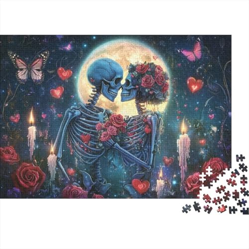 Puzzles 300 Teile Für Erwachsene Couple Skulls 300-teiliges Puzzle. Spielzeug Zum Stressabbau 300pcs (40x28cm) von KHHKJBVCE