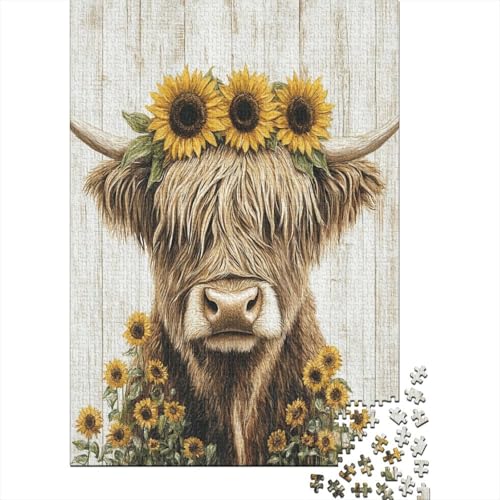 Puzzles 300 Teile Für Erwachsene Cute Highland Cow Puzzles 300 Teile Anspruchsvolle Puzzles Für Erwachsene 300pcs (40x28cm) von KHHKJBVCE