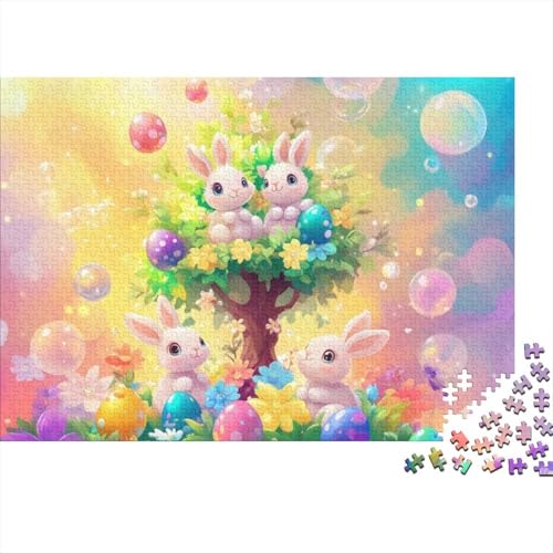 Puzzles 300 Teile Für Erwachsene Easter Egg Bunny 300-teiliges Puzzle Für Erwachsene, Lernspiele 300pcs (40x28cm) von KHHKJBVCE