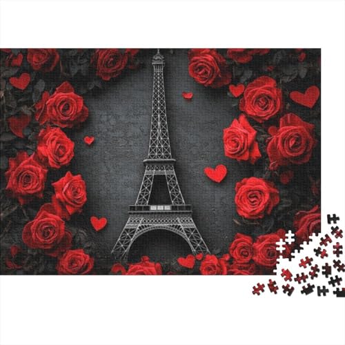 Puzzles 300 Teile Für Erwachsene Eiffel Tower Rose 300-teilige Puzzles, Einzigartige Wohndekoration Und Geschenke 300pcs (40x28cm) von KHHKJBVCE