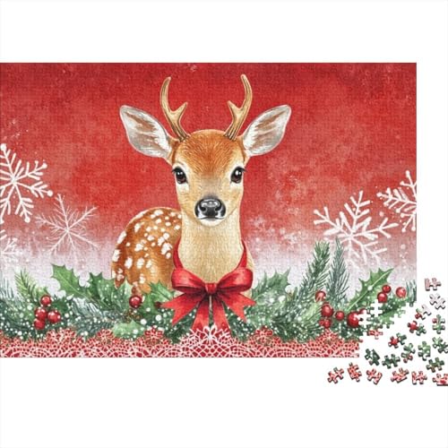 Puzzles 500 Teile Für Erwachsene Christmas Deer 500-teiliges Puzzle. Anspruchsvolles Spiel 500pcs (52x38cm) von KHHKJBVCE