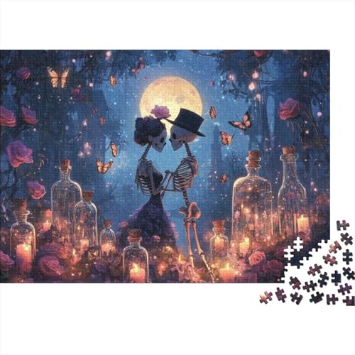 Puzzles 500 Teile Für Erwachsene Couple Skulls Puzzles Mit 500 Teilen, Komplexe Puzzles Für Erwachsene 500pcs (52x38cm) von KHHKJBVCE